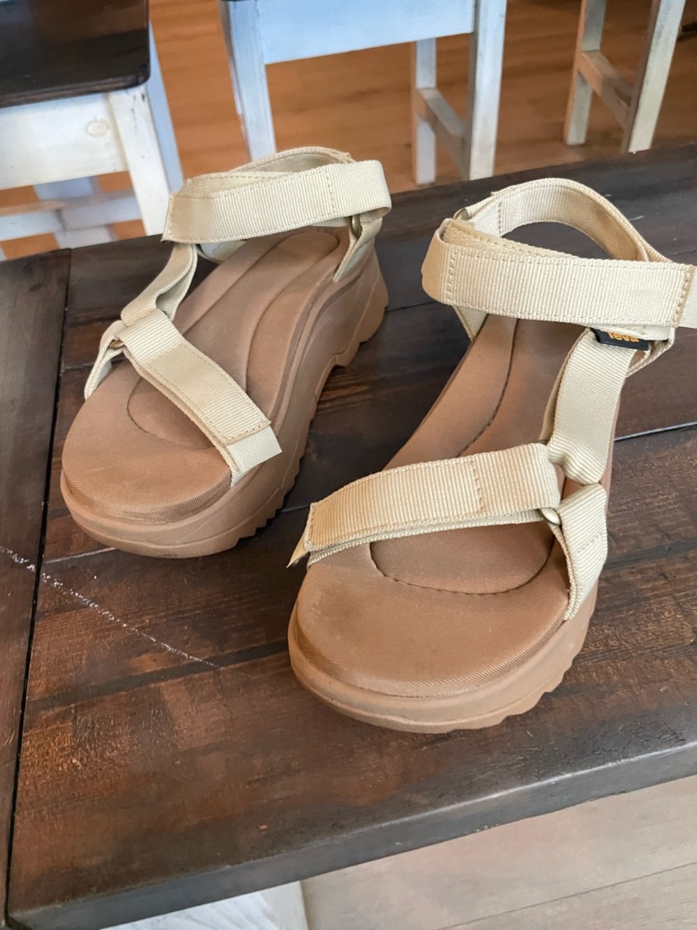 TEVA Women Jadito Platform Memory Foam Comfort Sandal 6 Tan Outdoor Festival - Picture 2 of 12